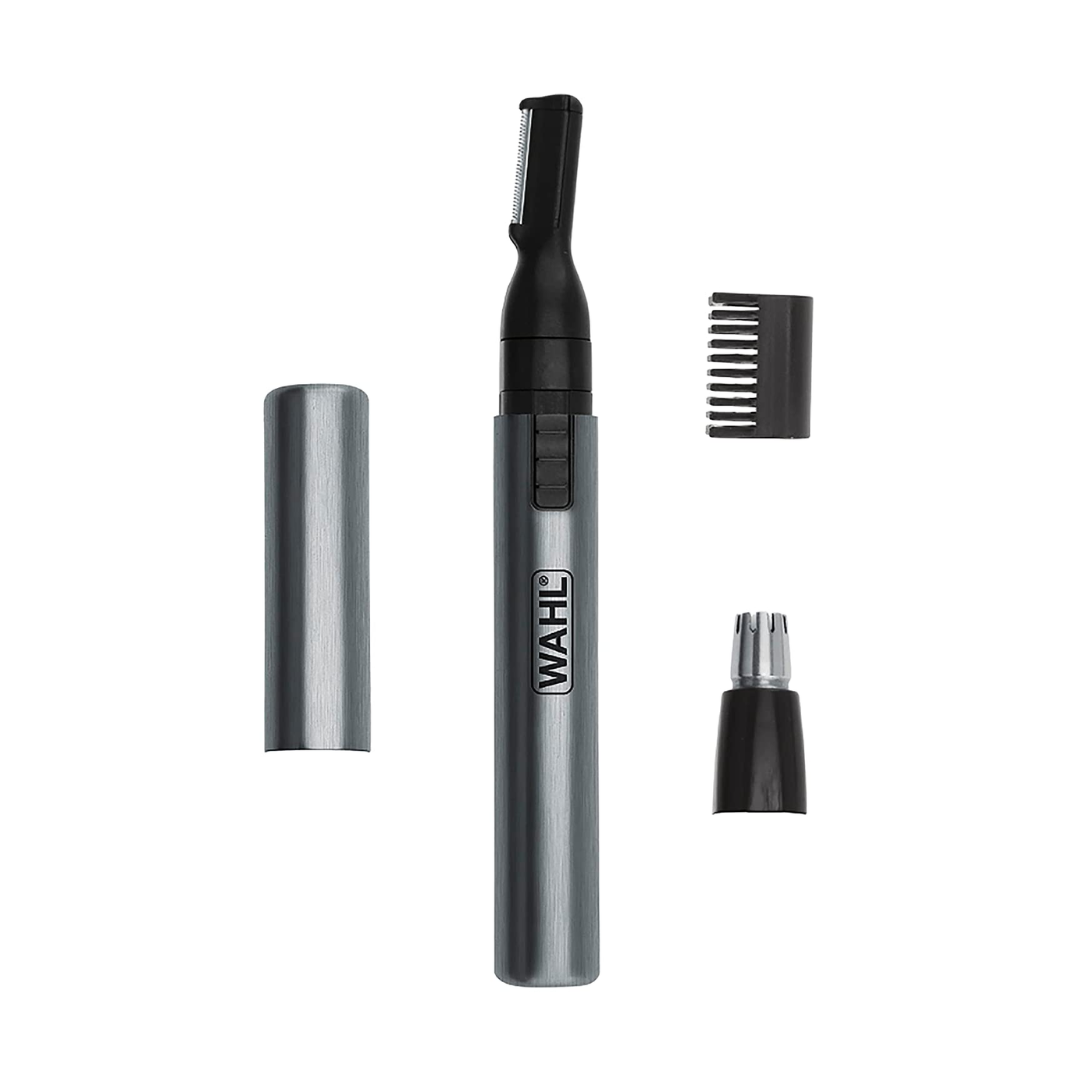 _Wahl Micro Groomsman Personal Pen Trimmer & Detailer for Hygienic Grooming with Rinseable, Interchangeable Heads for Eyebrows, Neckline, Nose, Ears,